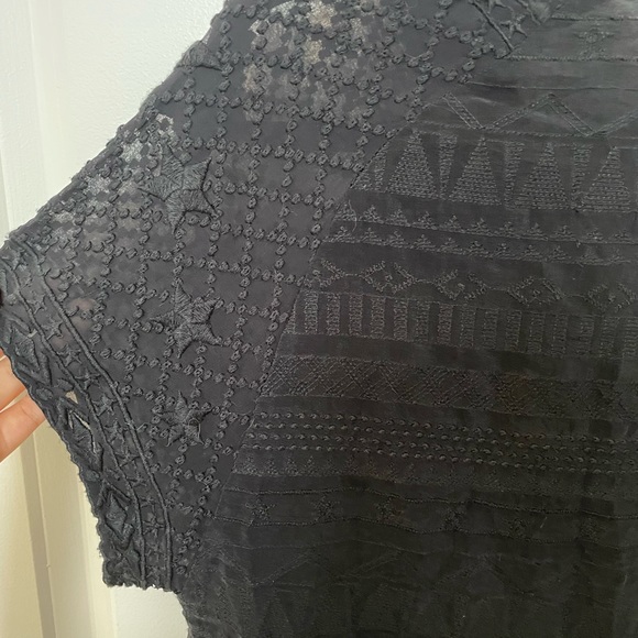 IRO Belzer Embroidered Mini Dress Navy - Picture 4 of 4